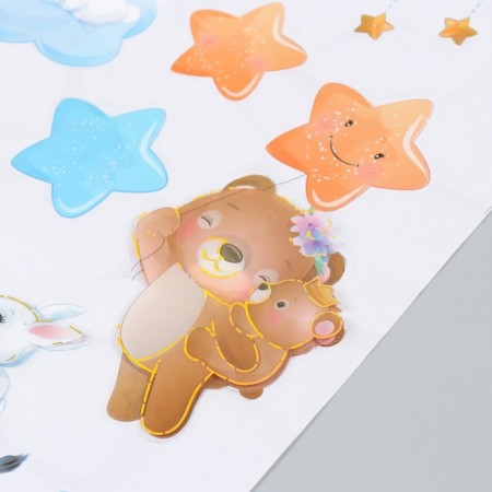 Plastic sticker multilayer "Beasts in the clouds" 50x35 cm-1