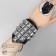 Bracelet Skin "Cuff" with square spikes, black-silver color