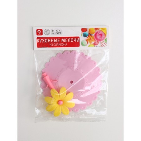 Silicone lid Silicone shade “Flower”, D = 10.5 cm, pink color-4
