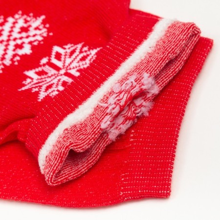 Women's socks "Snowflakes" color red, size 23-25-3