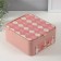 Casket to the leatherette for jewelry "Cell" pink 20x22.5x9.5 cm