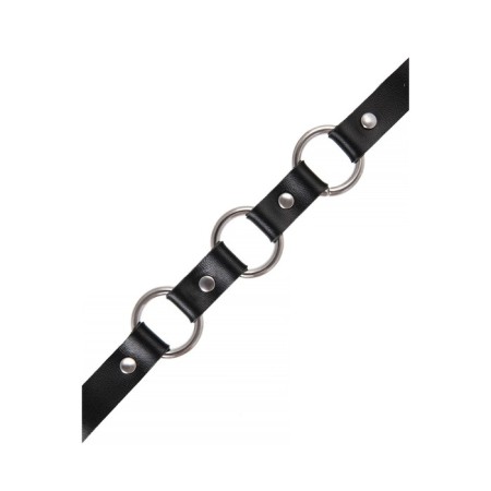 Pecado BDSM chocker-sewer, with rings in the form of a chain, genuine leather, black-5