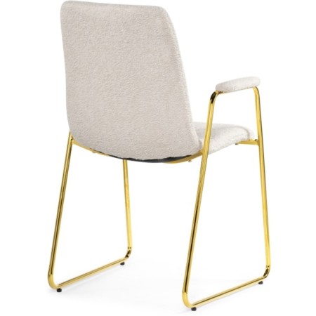 Stool on the Lana Metal Carcass Metal/Building Fabric, Gold/White 57x56x88 cm-4