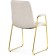 Stool on the Lana Metal Carcass Metal/Building Fabric, Gold/White 57x56x88 cm
