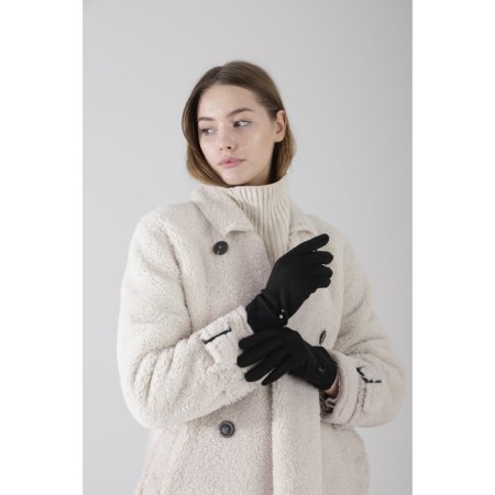 Female gloves, size 7.5, without insulation, black color-1