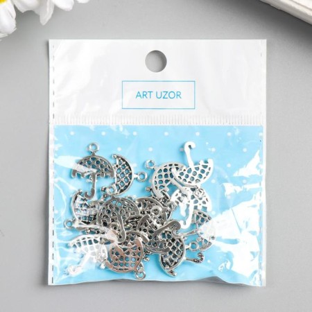 Decor for creativity Metal "Umbrella in a net" silver 2.1x1.6 cm-3