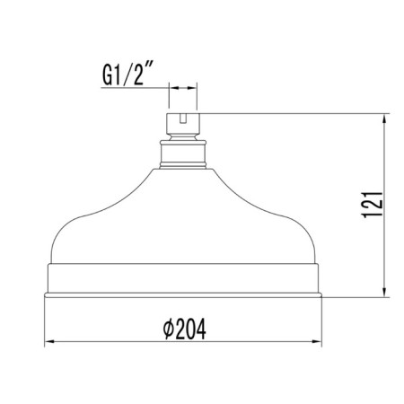 Shower watering can Lemark LM8989B, 204 mm, stationary, round, bronze color-1