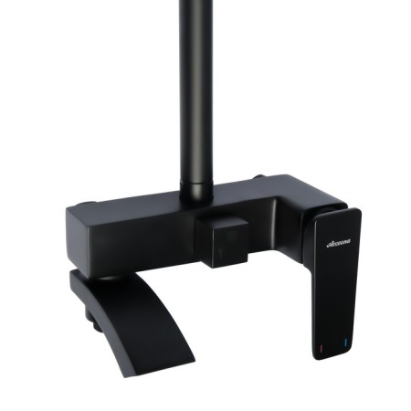 Showing system Accoona A83124F, single -leaf, pour 144 mm, tropical shower, watering can, black-4