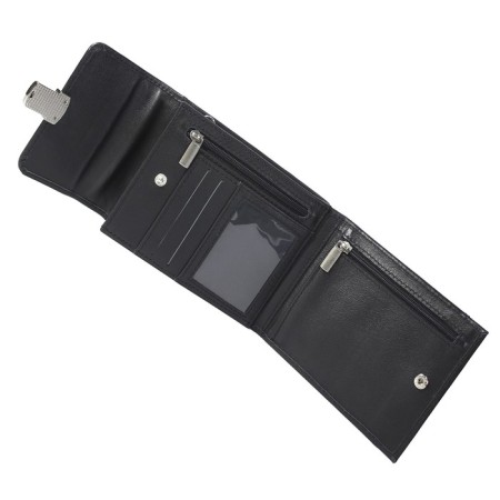 Male bag, 2 departments, with a portfolio lock, black color-3