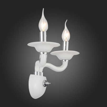 Sconces st. SL1112.501.02. Serenatta. 2x40 watts, E14, 35x37 cm, chromium color, white-7