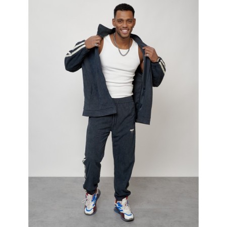 Male tracksuit, size 48, dark gray color-13