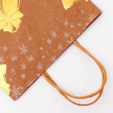 Golden embossing craft package, round handle, "bell" 21 x 27 x 11 cm, 120 g-2