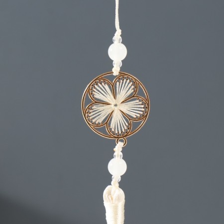Textile suspension, metal "Flower in the frame" Cream 1x3x19.5 cm-1