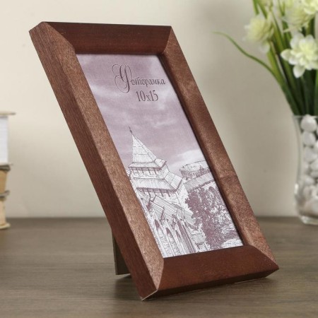 Photo frame pine c24 brown 10x15 cm (plastic screen)-1