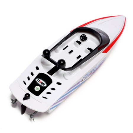 The radio -controlled “speedboat” boat works on the battery, the color is white-4