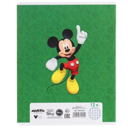 Notebook in a cage 12 sheets, 5 types of mix, cover coated paper, Mickey Mouse-11