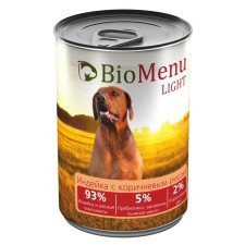 Canned goods Biomenu Light for dogs of turkey with brown rice 93%, 410g