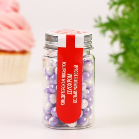 Confectionery sprinkling "duokhrom", white, purple, 50 g-1
