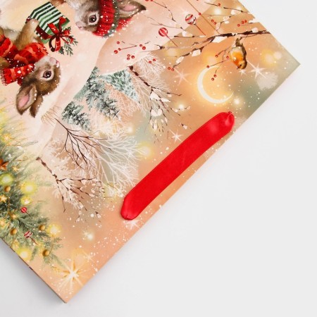 Package Gift New Year Laminated "Bunniks", 32 x 26 x 12 cm.-2