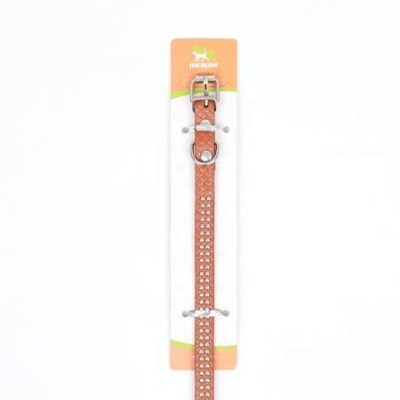 The collar of riveted with 2 rows of rivets, 33 x 1.2 cm, Osh 23-29, brown-7