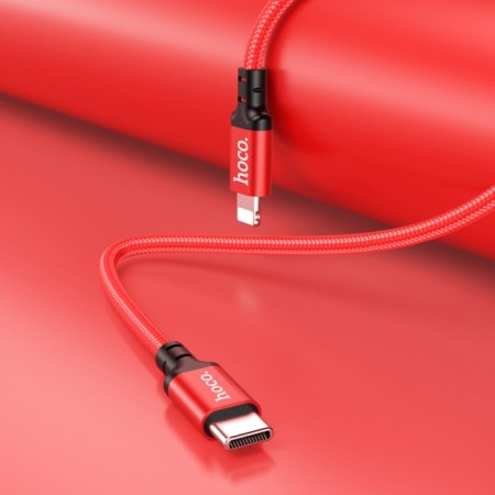 Hoco X14, Type -C cable - Lightning, 3.0 A, 3 m, fast charging, nylon braid, red-5