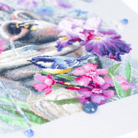 Set for embroidery "Tits by the Fountain" 28 x 38-5