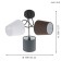 Almeida 3x40W E14 chandelier, black