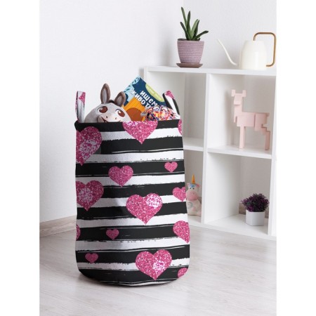 Basket for toys "hearts and strips, size 35x50 cm