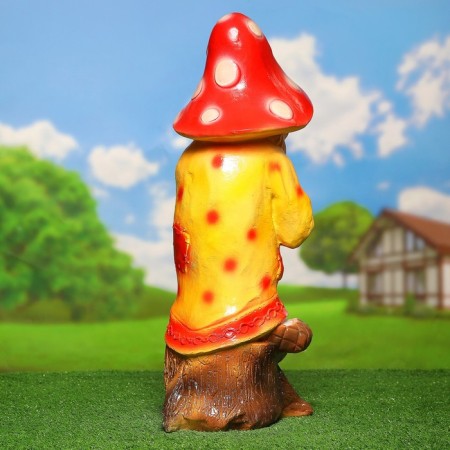 Garden figure "Elder mushroom with a staff" 61x25x29cm-2