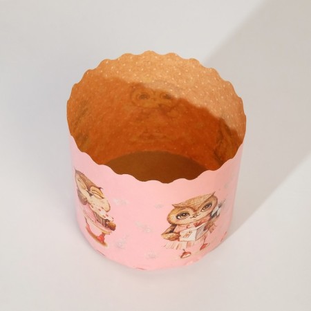 Paper form for cupcake, muffins and kulich "owls" 70x60mm, mix (packing 2000 pcs)-2