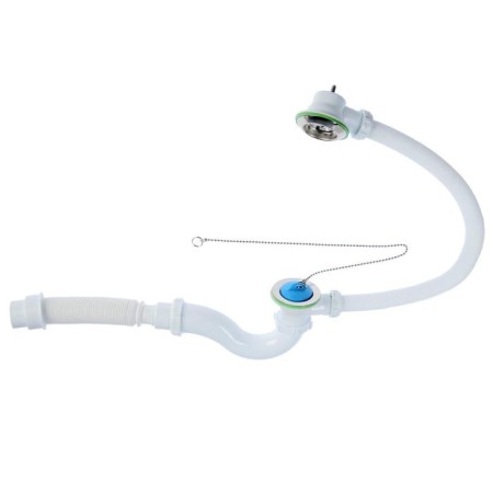 AKVater bath siphon, 1 1/2 "x 40 mm, with release and overflow, with corrugated 40x40/50 mm