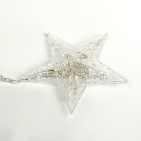 Garland "fringe" 2.4 × 0.9 m with nozzles "Stars", IP20, Transparent thread, 138 LED, glow warm white, 8 modes, 220 V-3
