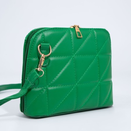 Bag Cross-Bodi with a zipper, green color