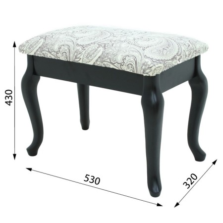 Retro banquet with storage, 550x330x430, wenge, fabric Mercury-1