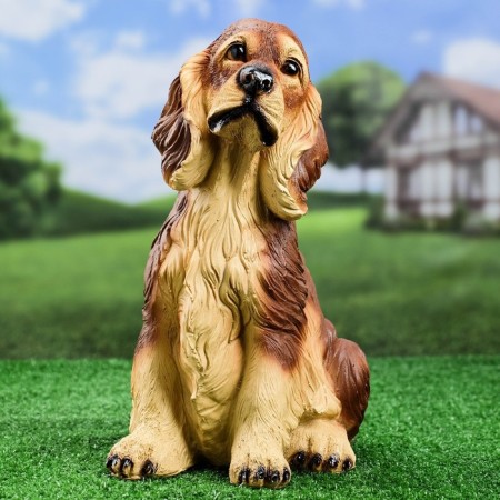 Garden figure "dog spaniel" red "red, 35x25cm