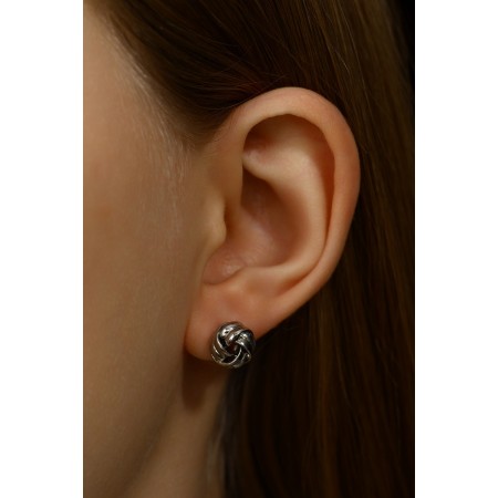 Earrings set 3 pairs of "tenderness" knot, color silver, d = 2-11