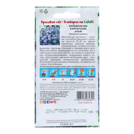 Flower seeds bell "Elf", Euro, 0.1 g-1