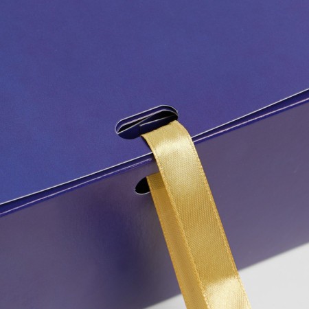 Happy New Year folding box, embossing, blue, 16.5 x 12.5 x 5 cm, New Year-4