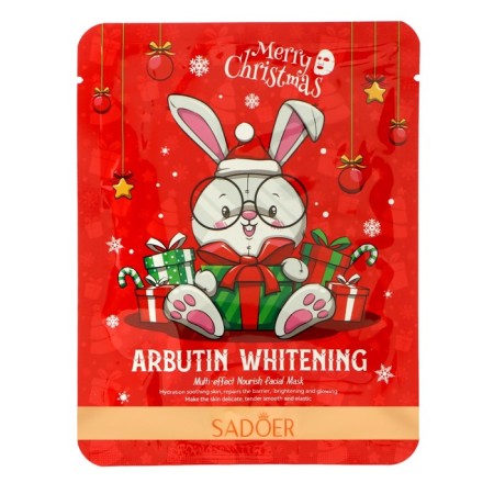New Year. New Year's fabric moisturizing face mask with arbutin-2
