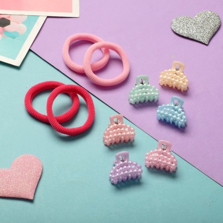 Hair set "Bead" (4 elastic bands, 6 crabs) arc, 2 cm-1
