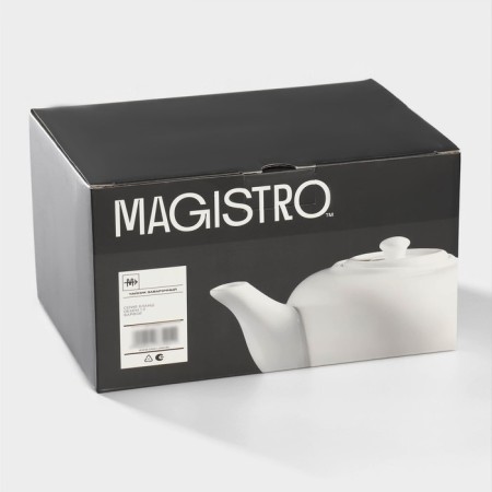 Teapot Porcelain Hot Magistro "Blanche", 1 l, white color-8