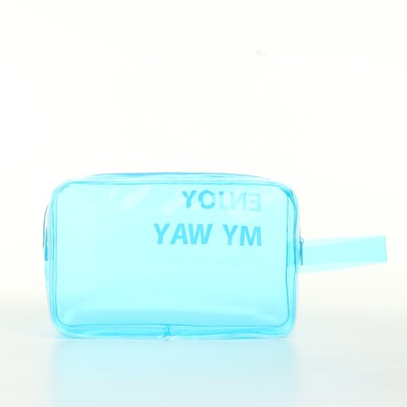 Косметичка на молнии, цвет голубой-1
