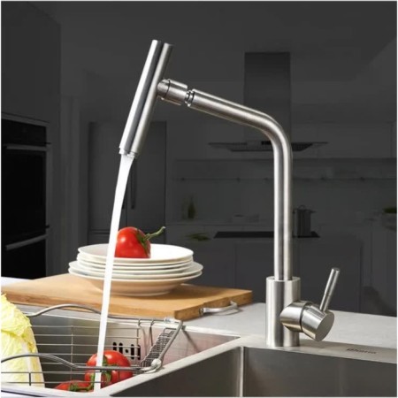 Fashun A54001-A kitchen mixer, single-leaf, 35 mm cartridge, stainless steel, satin