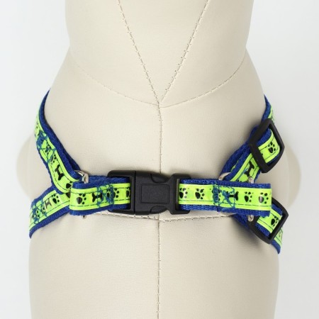 Set "Bones and Paws" reflective, leash 120 x 1.5 cm, OG 36-52 cm, blue-4