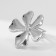 Ring metal "Flower" sakura, white color in silver, dimensionless