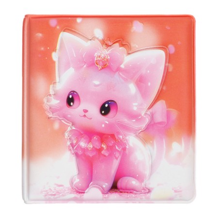 Notebook Gift Book 96l, Line, Color Block, PVC Cat cover 3D (9.5x10.5cm)-2