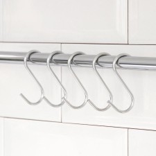 A set of hooks for the railway rail, d = 2.4 cm, 7 cm, 5 pcs, color chrome