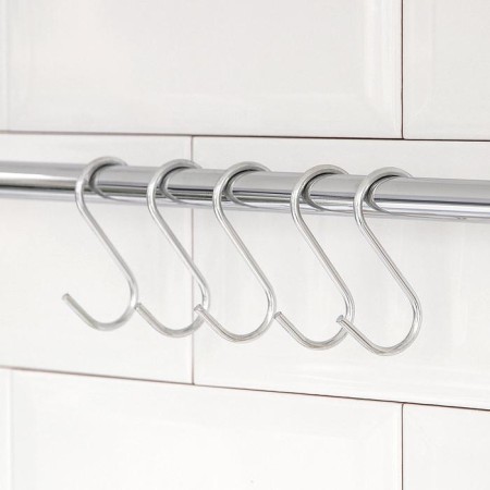 A set of hooks for the railway rail, d = 2.4 cm, 7 cm, 5 pcs, color chrome