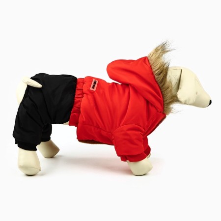 Clothing for dogs. Combineson winter "Warm Winter", Red-Cherry, Size M-2