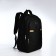 Youth backpack from textiles, 2 lightning departments, 4 pockets, black/orange color